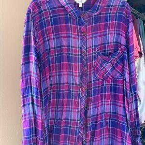 Terra & Sky Kids Plaid Shirt in Pink and Purple